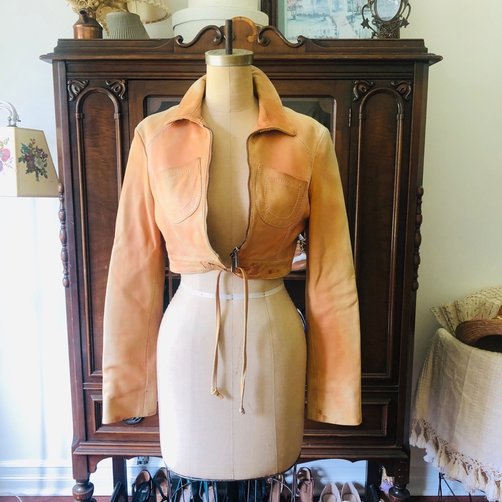 VINTAGE 80s Italian leather jacket